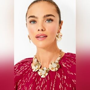 Lilly Pulitzer NWT Life's a party necklace & earrings set